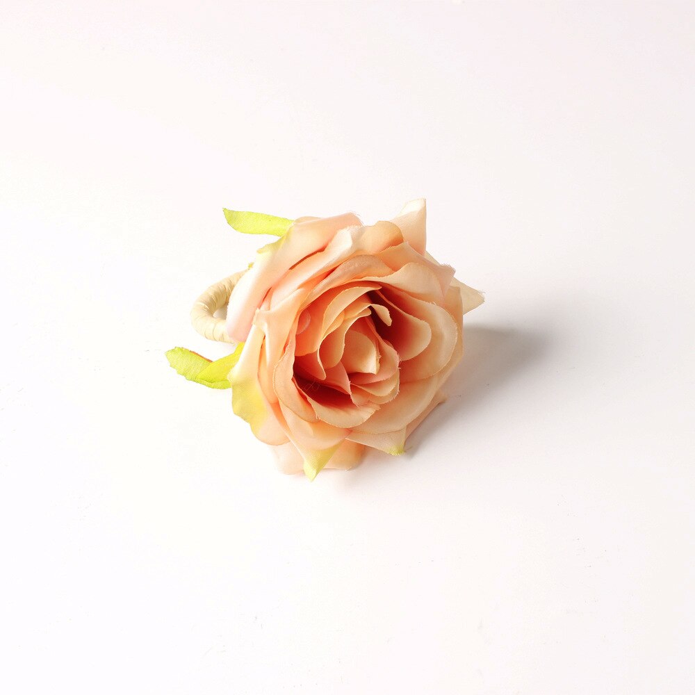 6 Pcs Wedding Rose Servet Ring Bloem Servet Ring Voelen Simulatie Bloem Servet Gesp: Donker Kaki