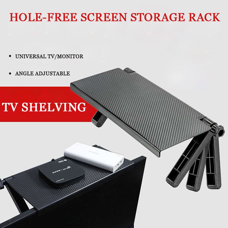 1/2PCS Adjustable TV Screen Top Storage Shelf Holder Computer Monitor Desktop Stand TV Rack Display Shelf Organizer Bracket