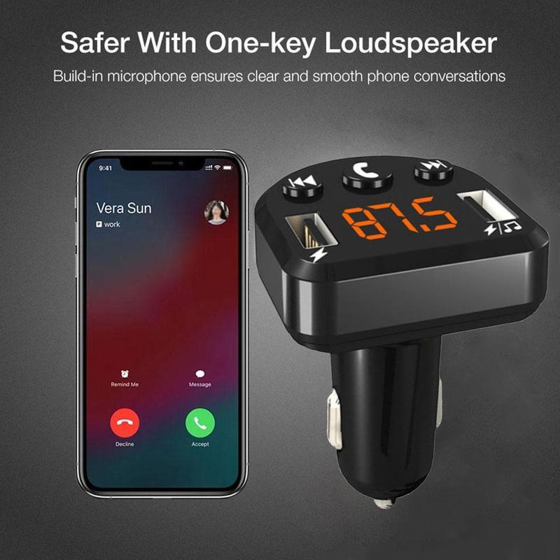 Aux Player i8 ver4.1 12V FM Transmitter Sigita Dual Accessorios MP3/FLAC/WAV/WMA Music Auto For Android Format USB Ca U4M3