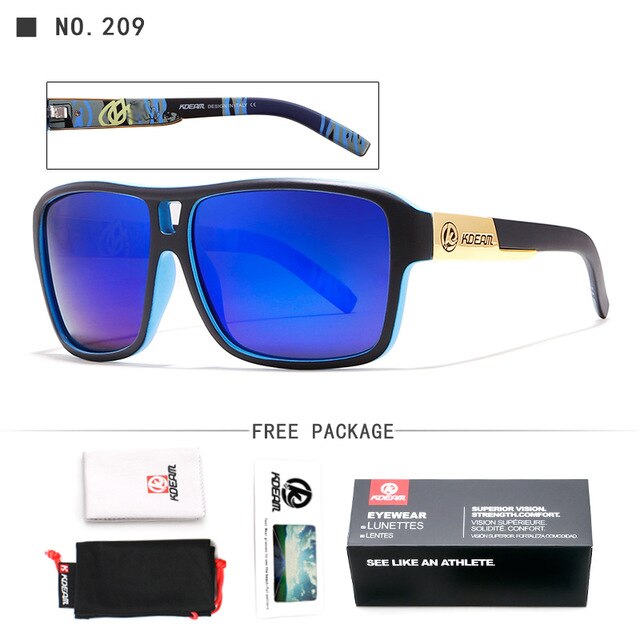 Kdeam originele gepolariseerde vierkante zonnebril voor heren zomer outdoor & reizen  uv400 brillen heren sport stijl zonnebrillen  gr6: C209