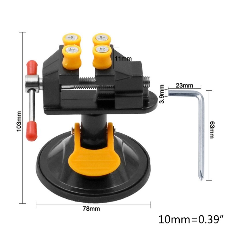 Petit étau électrique fixe réglable pour établi de Table, meuleuse rotative à 360 °, perceuse à main rotative, ventouse, étau fixe