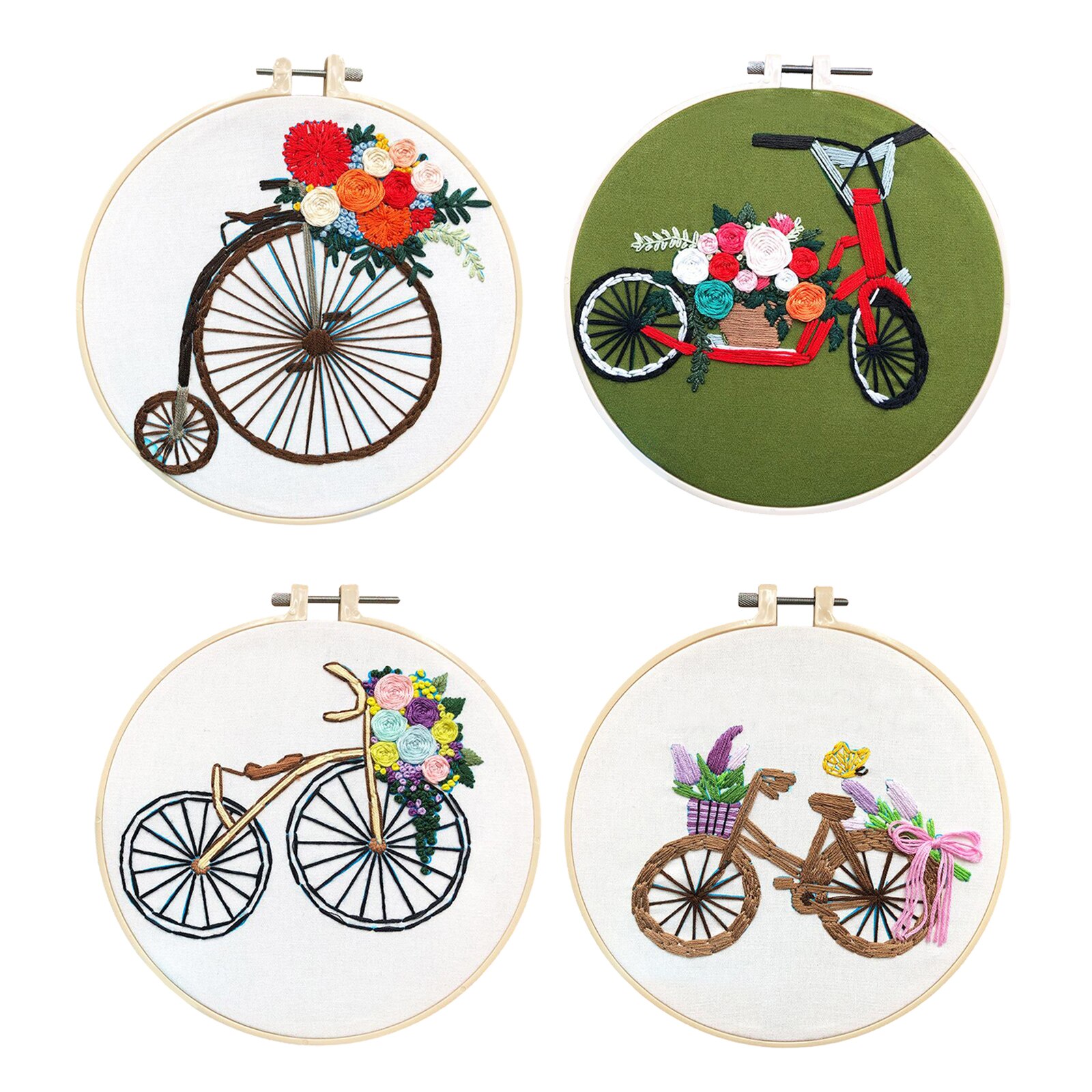 Accurate Full Range of Embroidery Kit with Pattern for Home DIY Craft with Hoop Diameter 20cm