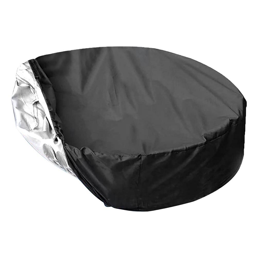 122/162cm Round Pool Cover Foldable Waterproof Dustproof Bathtub Cover 210D Oxford Cloth Outdoor Swimming Pool Tub Cover
