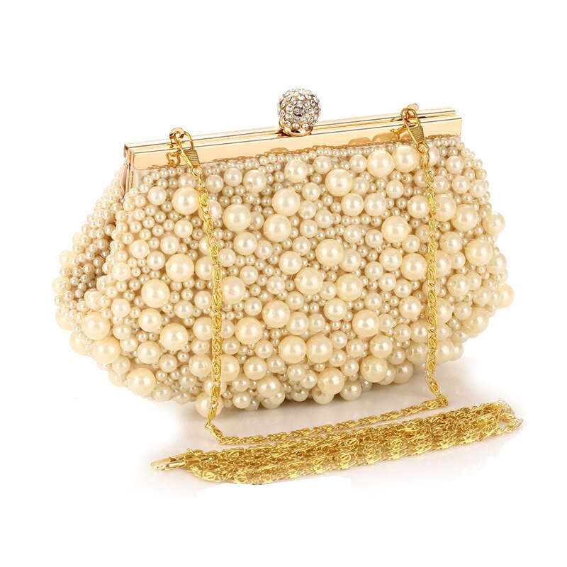 Boutique pear evening bag rhinestone evening clutch bag women handbag Beaded Embroidery bag features dinner purse shoulder bag