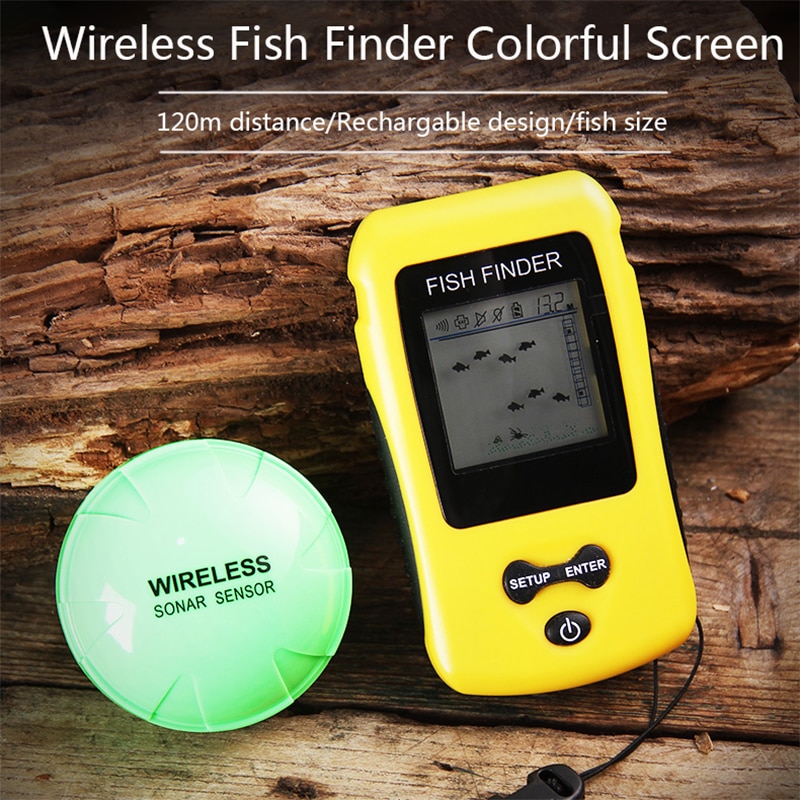 ! Brand VKG Kleurrijke Fishfinder Draadloze Sonar Sensor Transducer Diepte Echolood Opgeladen Batterij
