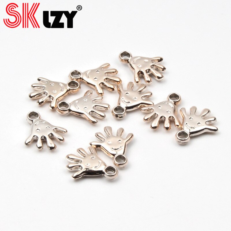 30 stücke Rose Gold Acryl Gemischt Stile Blatt Herz Schlüssel Crown Charms Anhänger DIY Schmuck für Halskette Armband, Der Mithelfer: Style 10