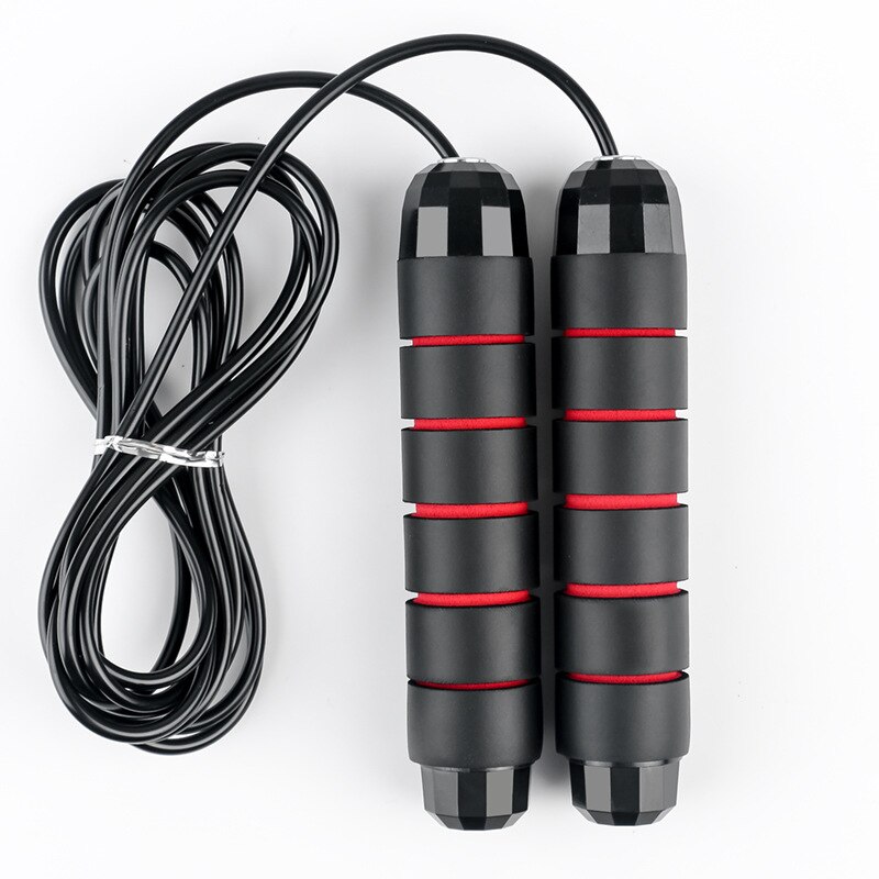 Jump Rope Sports PVC Bearing Jump Ropes Crossfit with Anti-Slip Handle Adjustable Wire Skipping Home Indoor Fitness Springtouw: red