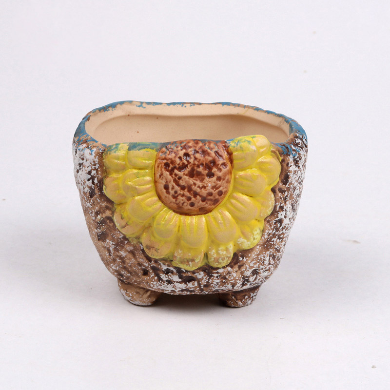 1pcs Personality Ceramic More Succulent Flower Pot Meat Plant Small Flower Pot Nursery Planter Home Office Decoration: E