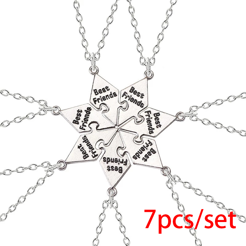 3/4/5/6/7/8/9/10 Stuks Beste Vriend Stiksels Ketting voor Mannen Vrouwen Studenten Bff Vriendschap Hanger Ster Ketting Choker Sieraden: Goud-kleur