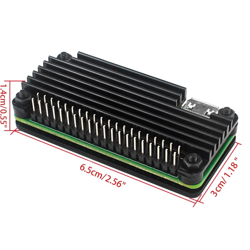 Voor Raspberry Pi Nul 2 W Aluminium Case Cnc Metalen Shell Passieve Koeling Koellichaam Gpio Header Voor Raspberry Pi nul 2 W