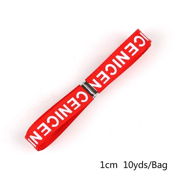 Offre spéciale 10 Yards largeur 10mm "Nice" imprimé ruban gros-grain solide couleur lettres impression ruban pour bricolage emballage artisanat de mariage: Red