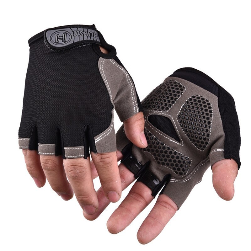 Silicone Cycling Anti-slip Anti-sweat Men Women Half Finger Gloves Breathable Anti-shock Sports Gloves Bike Bicycle Glove