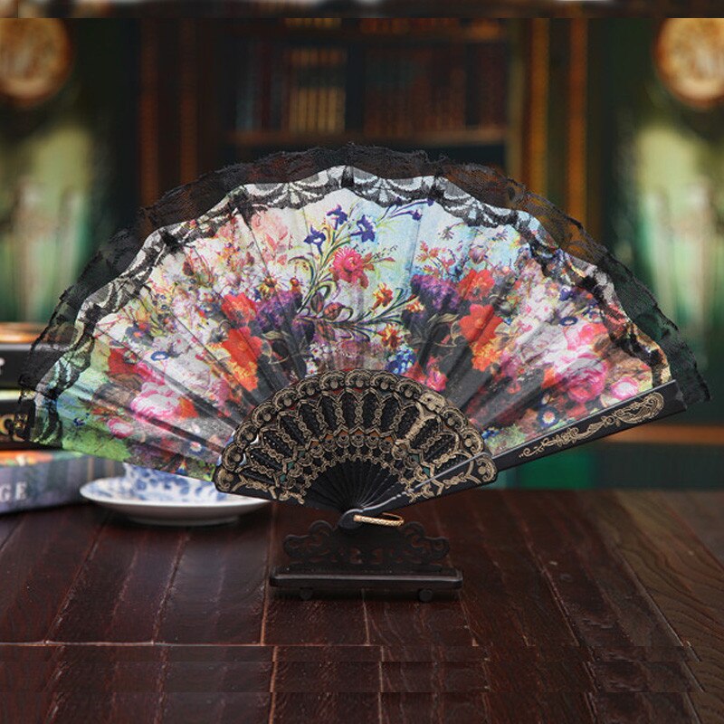 Chinese Stijl Kant Hand Held Folding Fan Dance Party Wedding Decor