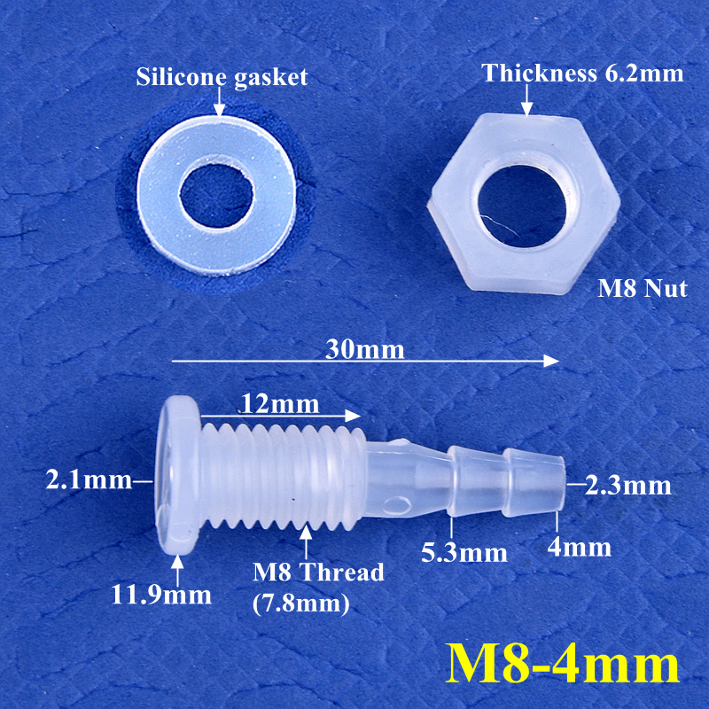 Cloison droite pour Aquarium, 5 à 200 pièces, panneau à moitié traversant, Direct avec joint d'écrou, connecteur de tuyau de réservoir d'eau: Argent / 1/2 ''