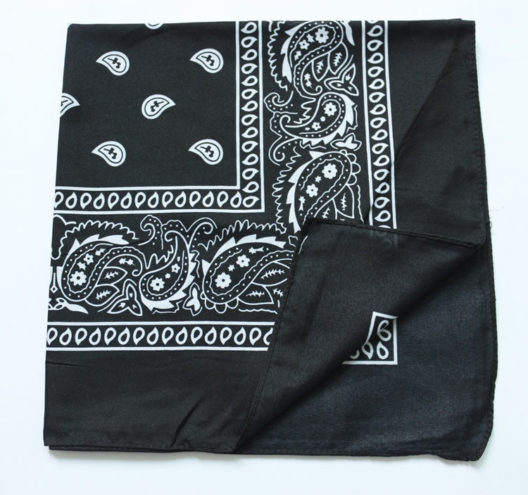 55 Cm Paisley Bandana In Sport Sjaal Polyester Hoofdband Voor Jongen/Meisje Hoofddeksels: Black