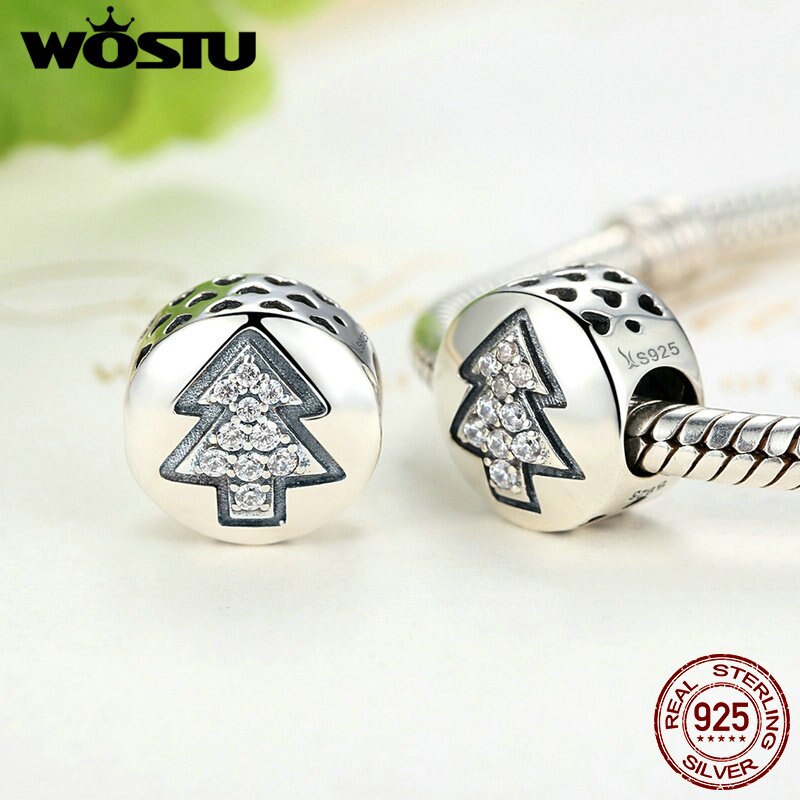 nuovo vero 925 sterlina Argento Albero Di Natale di Fascino Misura Branelli Originale wst Braccialetto Pendente Autentico Regalo Gioielli di Lusso