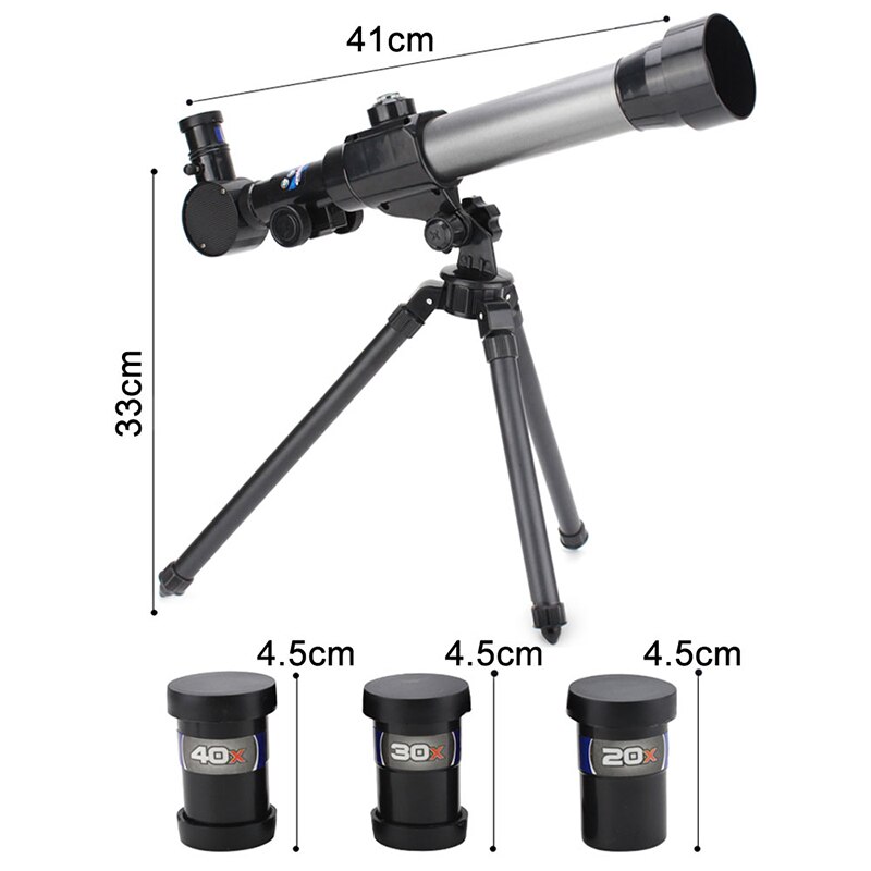 Dzieci teleskopy astronomiczne natura nauka zabawki dla początkujących ze statywem 20X 30X 40X powiększenie okularów: Default Title