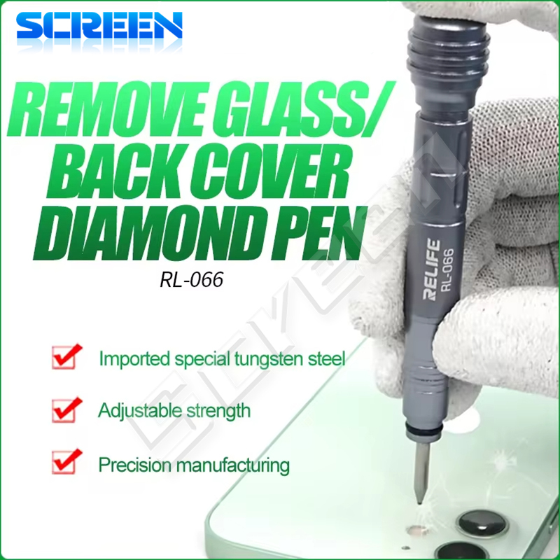 RELIFE RL-066 pluma rotura de vidrio trasero para IPhone Huawei teléfono móvil carcasa trasera batería cubierta de vidrio disyuntor herramienta de reparación de voladura