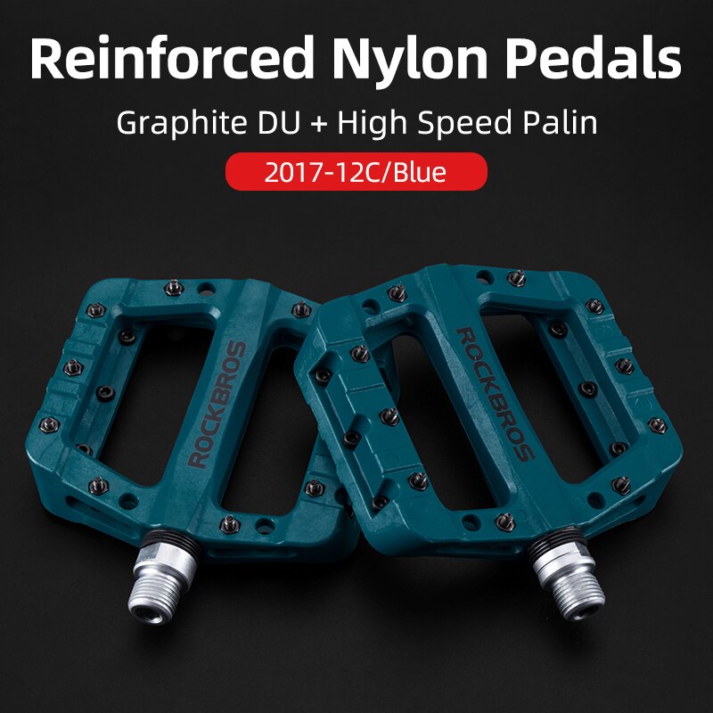 ROCKBROS Ultralight Seal Bearings Bicycle Bike Pedals Cycling Nylon Road bmx Mtb Pedals Flat Platform Bicycle Parts Accessories: 2017-12CBL