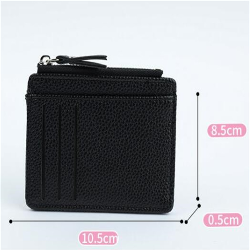Mini ID Card Holders Bags Men/Women Business Credit Card Holder PU Leather Slim Bank Card Case Organizer Wallet Zipper
