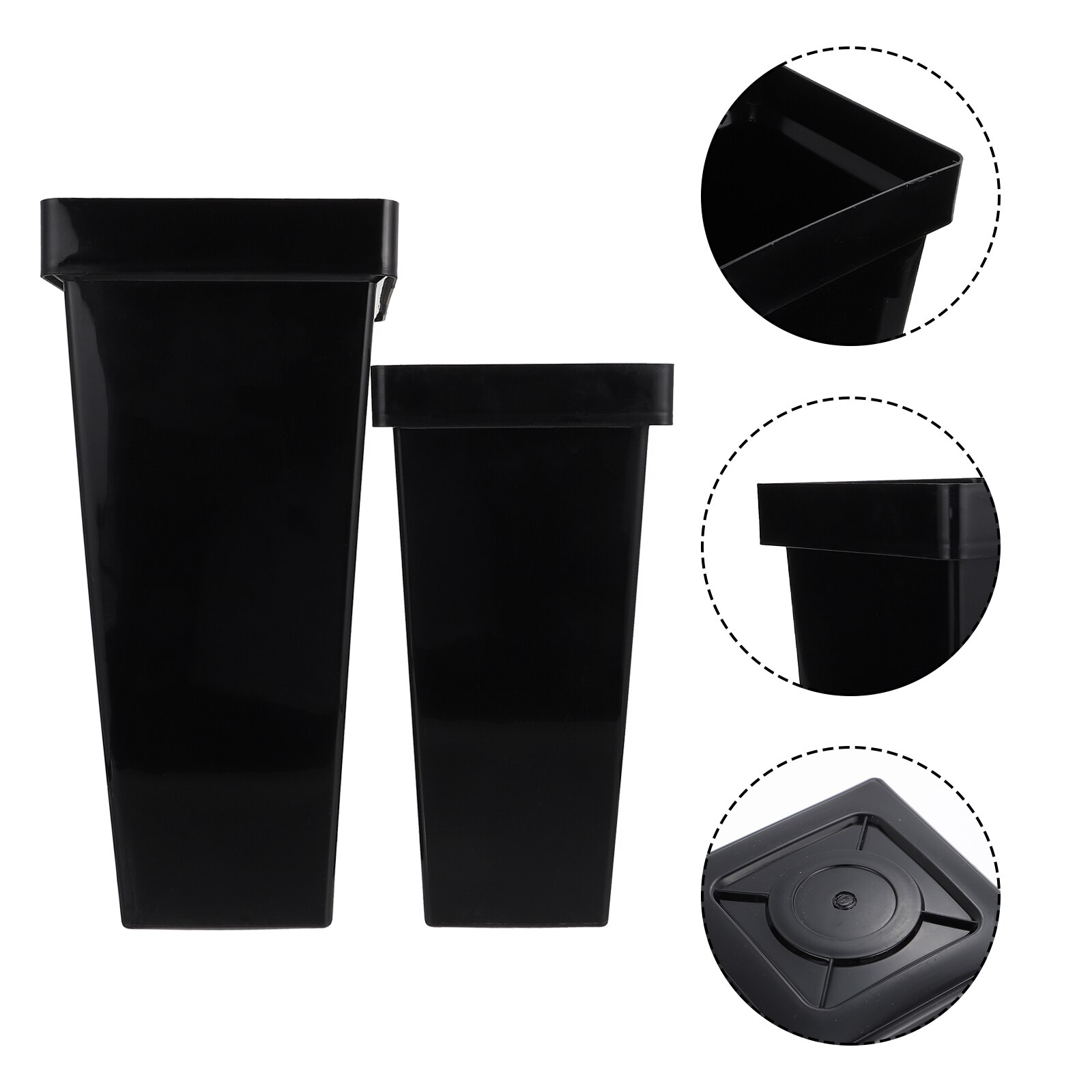 Seau à fleurs décoratif en plastique, 2 pièces, support pour fleurs: Black