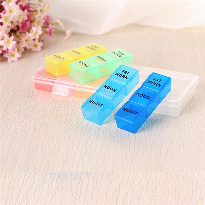Weekly Pill Box Safe 21 Grids Portable Pill Medicine Case Storage Box Pill Case