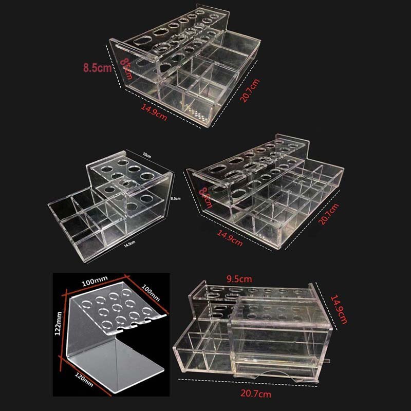 1Pc Transparante Tandheelkundige Lijm Hars Spuit Acryl Organizer Holder Case 5 Soorten