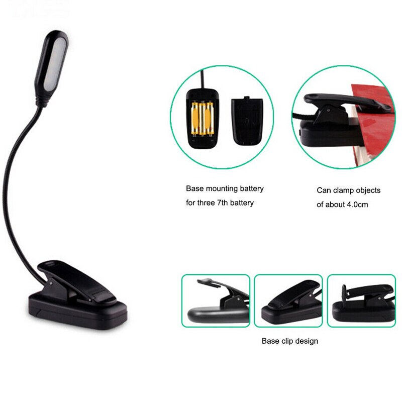Led Adjustable Clip On Lamp Light USB Charging Eye Protection Desk Lamp Reading Light CLH@8