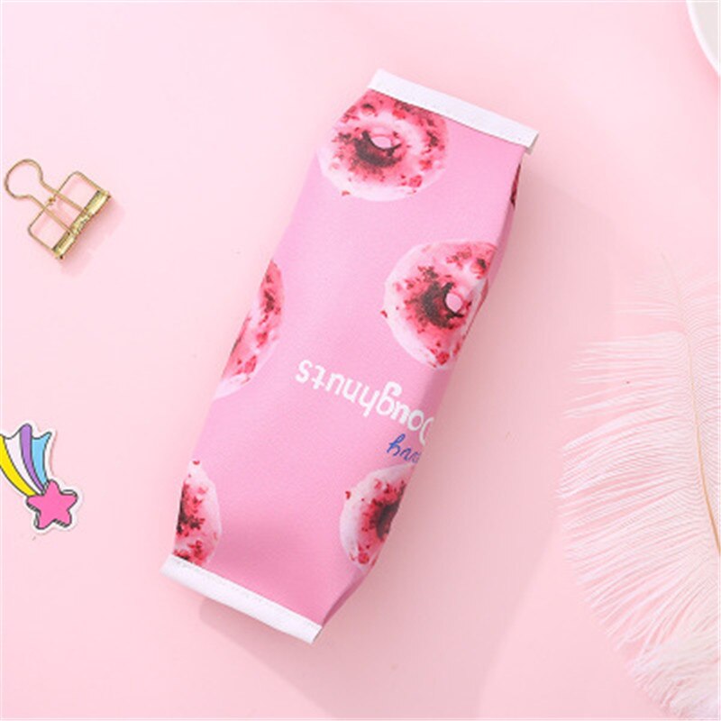 Unusual Pencil cases High Capacity Food Pen Case Cat Pencil Pouch Girls Boys School Supplies PU Waterproof Stationery Bag