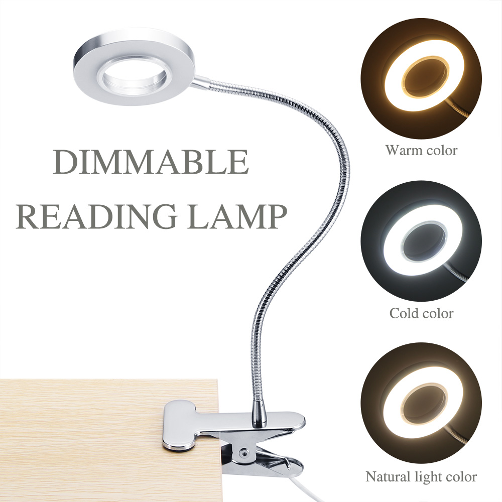 LED Oogbescherming Clip Reading Tafellamp USB Oplaadbare Dimmen Kleurtemperatuur Leeslamp voor Beauty Make Up