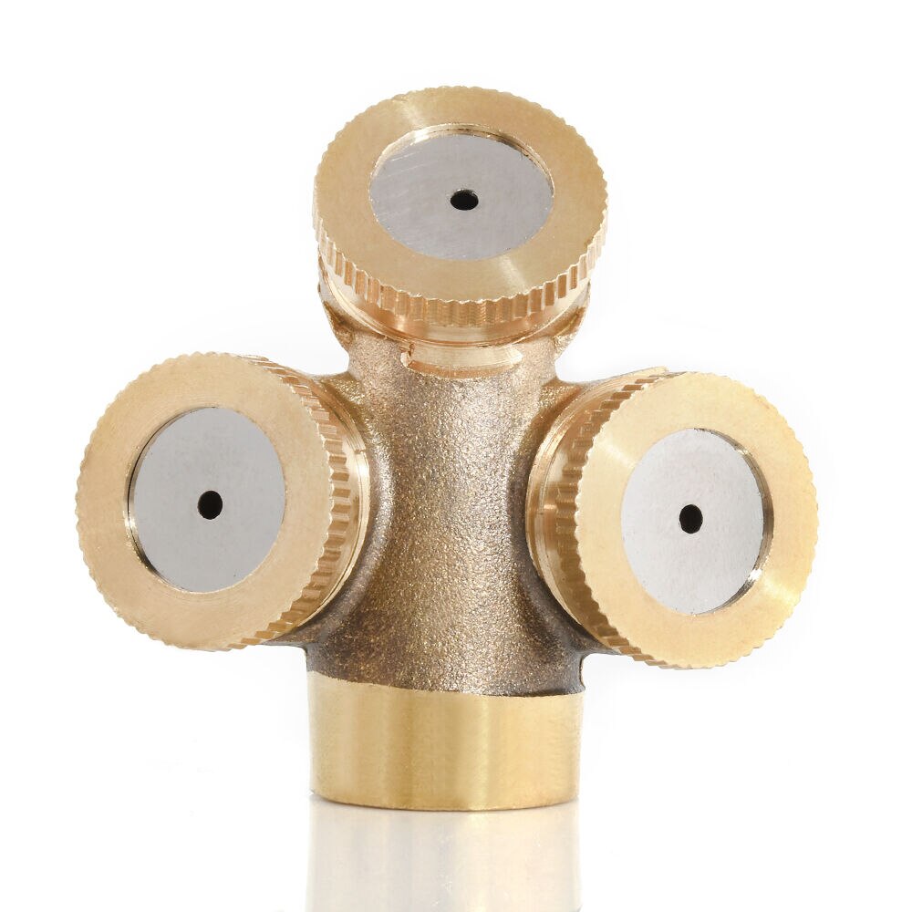 1Pcs M14x1.5 Brass Agricultural Mist Spray Nozzle Garden Irrigation System lawn Sprinkler Irrigation Nozzle Sprayer Heads Tools: 3 Hole