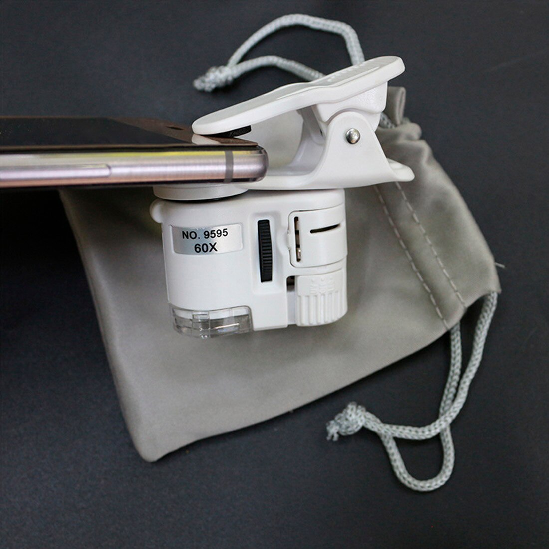 HD Microscope 60X Mobile Phone Microscope Macro Lens Zoom Micro Camera Clip with LED Light