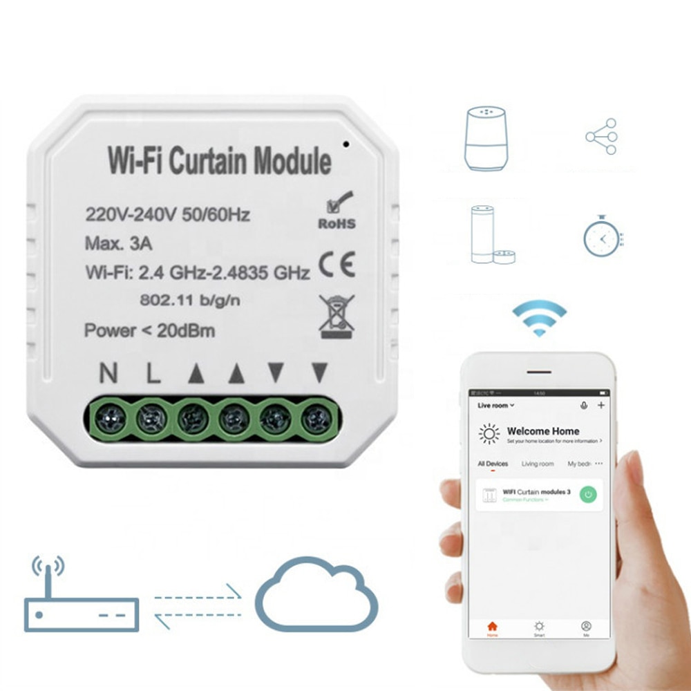 Tuya Intelligent Leven Wifi Gordijn Switch Module Voor Rolluik Voice Control Gordijn Switch Module Voor Alexa Google Thuis