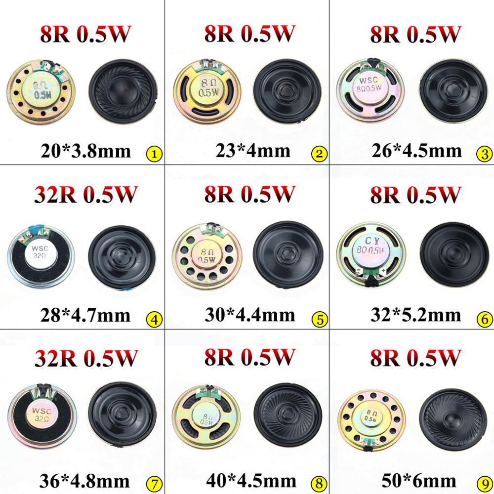 Yuxi 0.5W 8R 32R Speaker 8 Ohm Hoorn Luidspreker Diameter 20 Mm 23 Mm 26 Mm 28 Mm 30mm 32 Mm 36 Mm 40 Mm 50 Mm 4 Cm Luidspreker Luidspreker