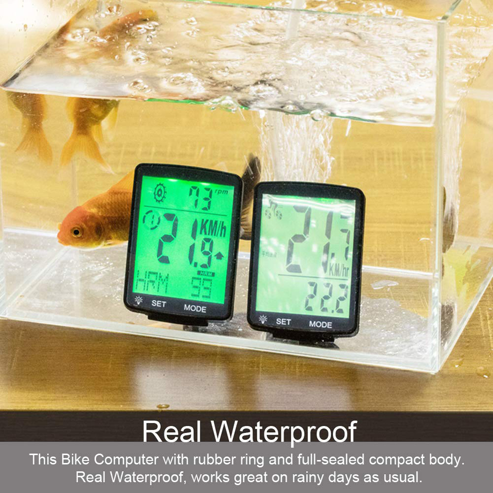 Waterproof Bike Bicycle Computer Wireless Bike Rainproof Odometer Cadence Sensor 2.8 inch LCD Cycling Speedometer Heart Rate