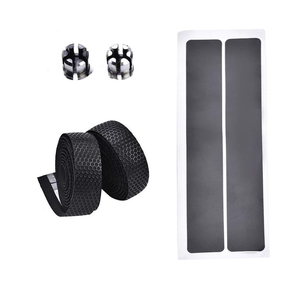 Vélo de montagne motif nid d'abeille Camouflage éponge sangles vélo de montagne vélo de route antidérapant synthétique éponge sangles: black