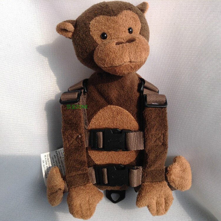 Cute 2 in 1 Harness Buddy Baby Safety Harnesses Animal Toy Backpacks Bebe Walking Reins Toddler Leashes Kid Keeper Carriers: brown monkey
