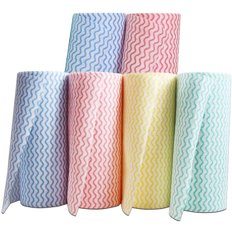 Lingettes jetables pour la vaisselle, serviettes de cuisine, nettoyantes, multifonctionnelles, pour l'entretien de la maison, pour laver à l'huile sèche ou humide, sans serviettes en papier (6 Ro)