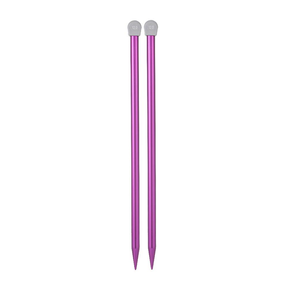2Pcs/Set 35CM 2.0-12MM Single Pointed Knitting Needles Aluminum Straight Pins Sweater Scarf Weaving Tool Sewing Accessories