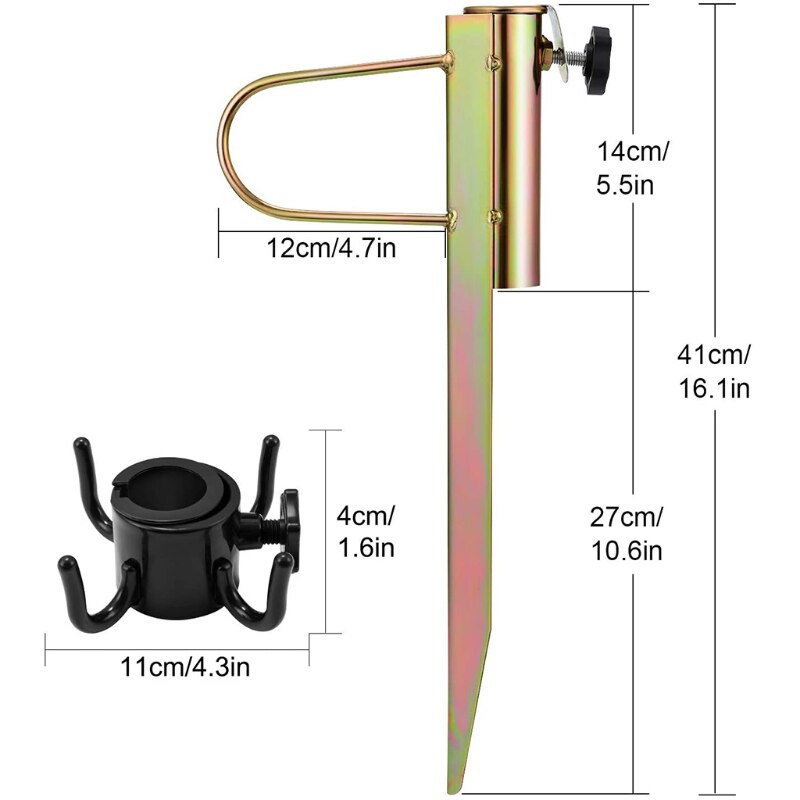 Ponteira para guarda-chuva, grampo de chão dupla em u, clipe fixo para gramado, sombrinha e guarda-chuvas