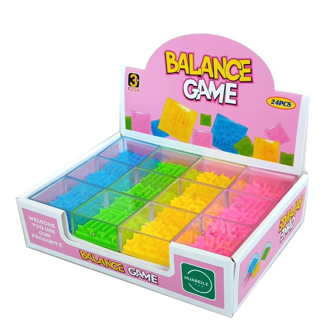 24Pcs 3.6Cm Educatief Puzzel Doolhof Bal Balance Game Labyrinth Rolling Speelgoed Puzzel Speelgoed Kinderen Birthdaty -Diverse kleur