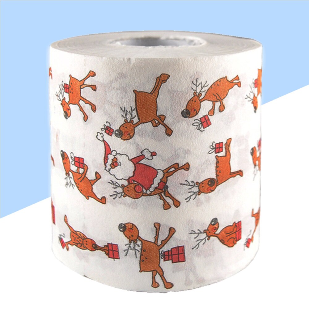 1 Roll of Printed 2-ply Christmas Tissue Roll Paper Roll for Toilet Bathroom Restroom christmas year