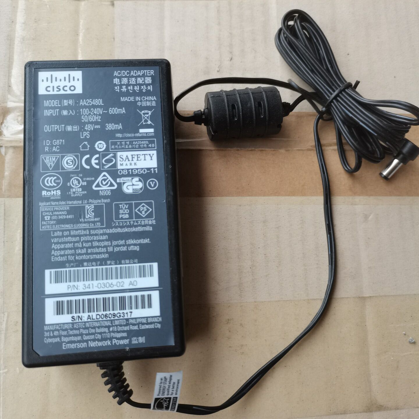 Original 48V 0.38A 380mA Power Supply For Cisco 7960 7940 7912 psa18u-480c EADP-18FB B IP Phone AC Adaptor Charger