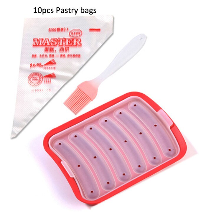 Silicone Sausage Mold Baby Food Supplement Children Ham Making Mould: red set