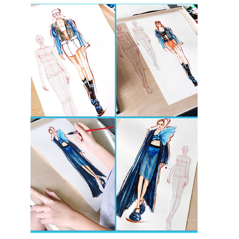 Drawing Ruler Figure Drawing Template Body Model Clothing Style For Art Sketch Line Female School Students