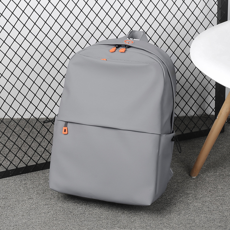 Men's and Women's Backpack Casual Laptop Backpack Student Schoolbag Men's Travel Waterproof Backpack: Light Grey