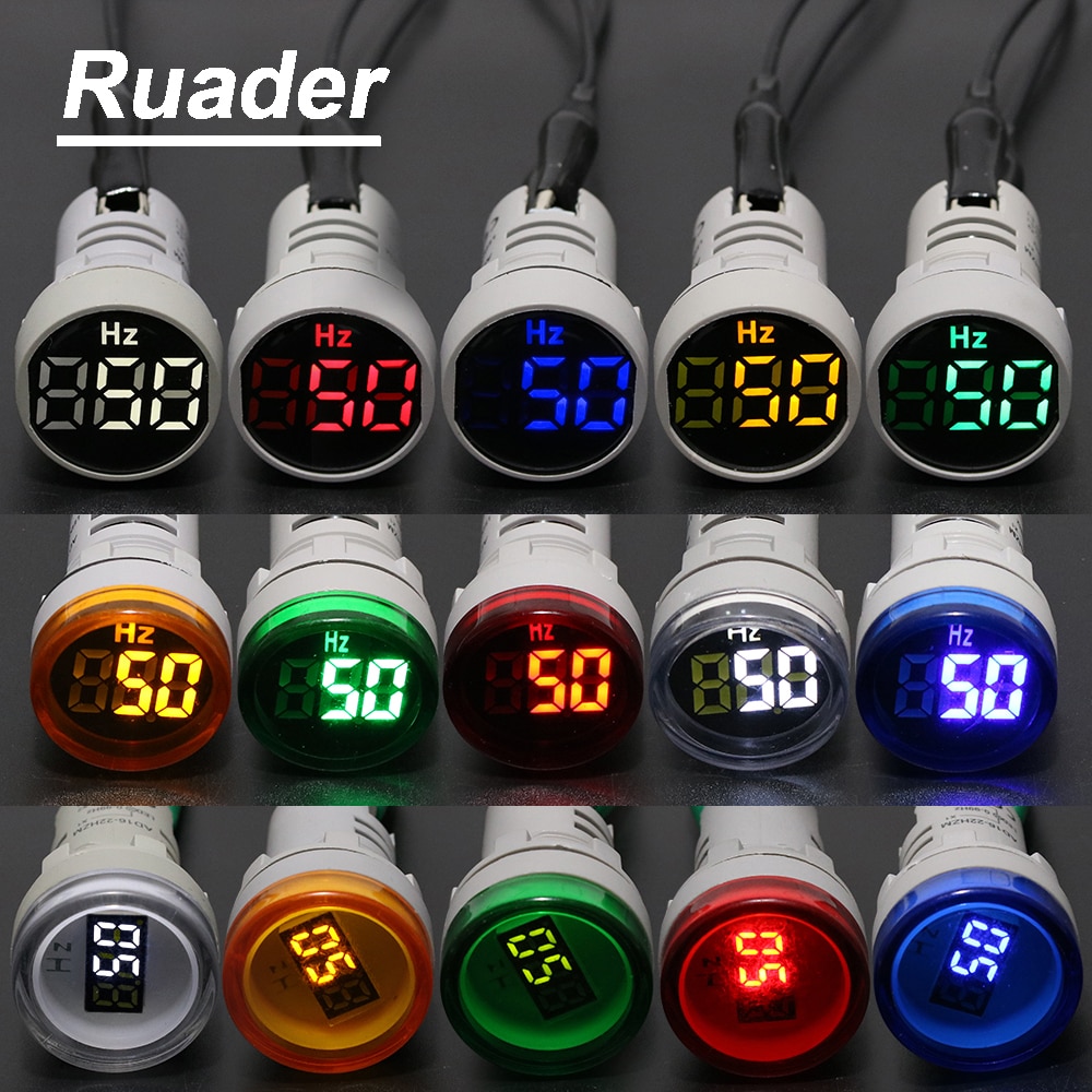 5 farbe 3 stil Digital Display Strom Hertz meter 0-99Hz Frequenz meter anzeige licht AC meter Rot gelb Grün Weiß