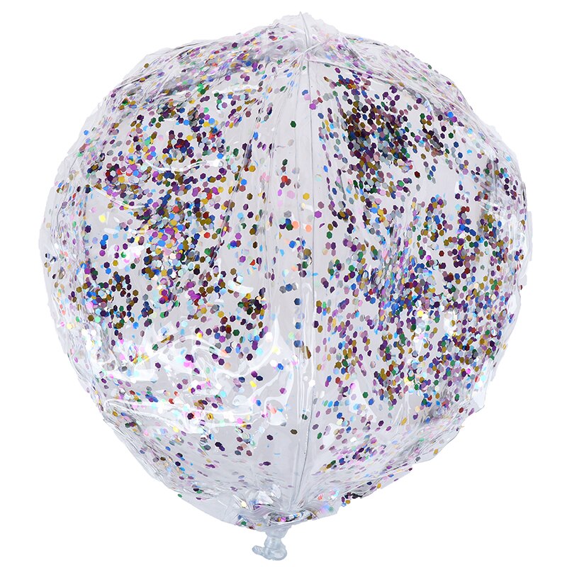 Kinder Bling Transparent Schwimmen Ball Spielzeug Runde Aufblasbare Pailletten Innen PVC Strand Ball Schwimmen Pool Schwimm Spielzeug