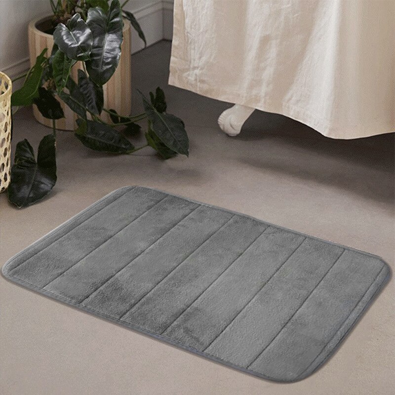 Speicher Schaum Schlecht matt für Schlecht Nicht Unterhose Bad Teppich Samt Dicke Weiche Komfortable Wasser Saugfähigen Waschbar Schnelle Trocknen Teppich: grau / 50-80cm