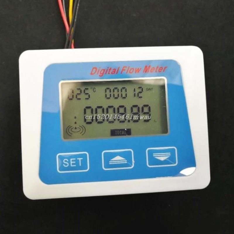 Digital Lcd Display Water Flow Sensor Meter Flowmeter Rotameter Temperature